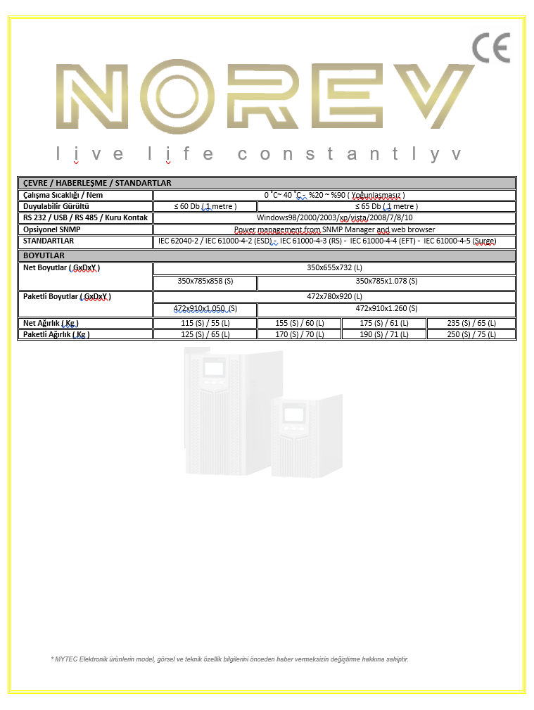 MYON SERİSİ 3-3 10-20-30 KVA